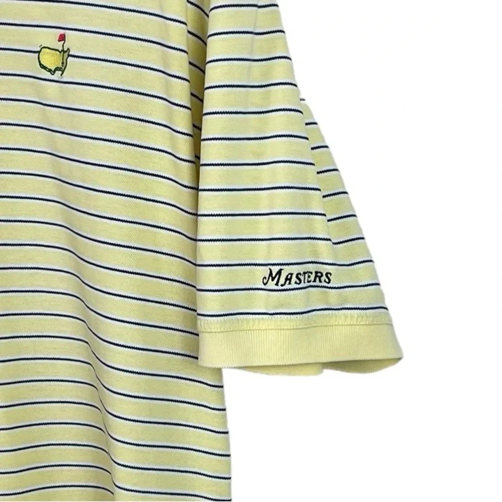 PO772 Men’s The Masters Collection Golf Striped Polo Shirt M - Picture 4 of 5